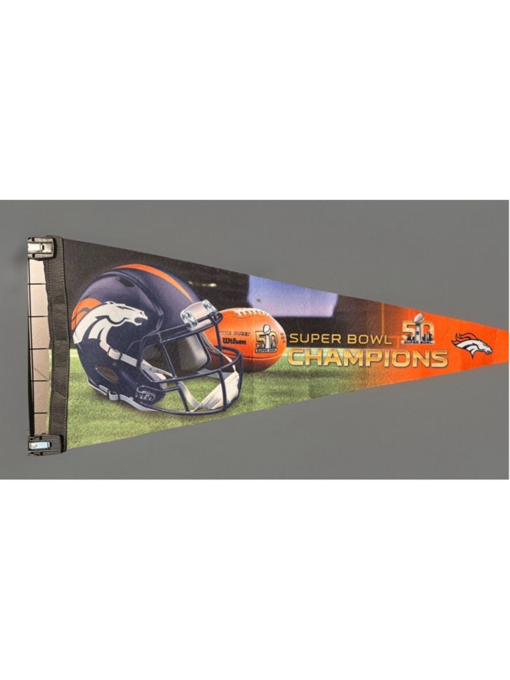 Denver Broncos Super Bowl 50 Champions Pennant 12x30 WinCraft Premium Felt NFL